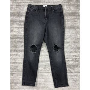 True Craft Jeans Womens 14‎ Black Curvy High Rise Skinny Cotton Blend